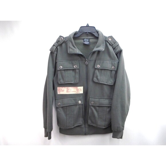 South Pole Y2K Utility Sweat Jacket Men's Size L Gray Multi Pocket Street Wear - Picture 1 of 8